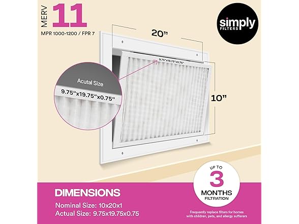 Simply Filters MERV 11, MPR 1000 Air Filter (12 Pack) - HVAC, AC, Furnace, Pleated Air Filter - Choose Size