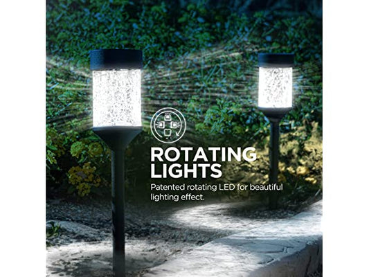 Home Zone Security Solar LED Large Glass Pathlight, 2-Pack