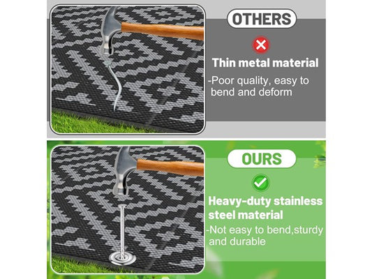12 Sets Outdoor RV Rug Stakes