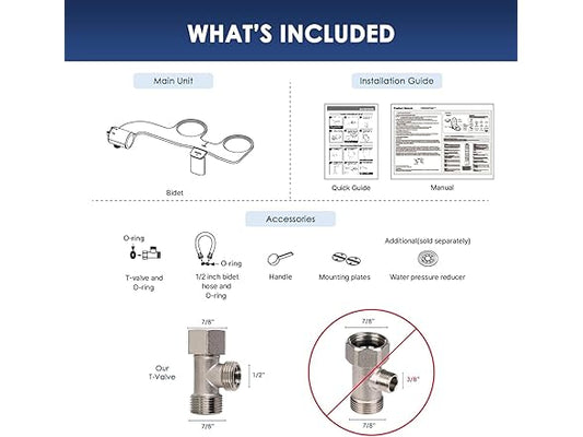 INUS M3C1 Dual Nozzle Bidet Attachment for Existing Toilets Seat