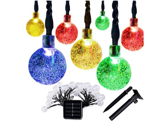 20 LED 16Ft Crystal Ball Solar String Lights