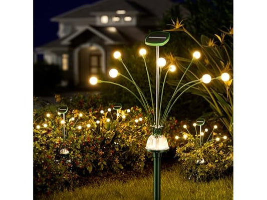 AOSEA Solar Lights Outdoor, Waterproof Fairy Lights Sway by Wind, Firefly Lights for Patio Pathway Outdoor Garden Decor, 4 Pack, Warm White, AOYHG-004