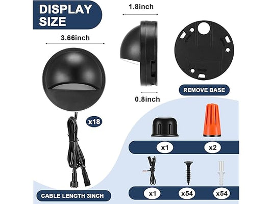 18 Pack Low Voltage LED Deck Lights