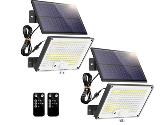 2 Pack 172LED 3 Modes Split Motion Sensor Outdoor Lights