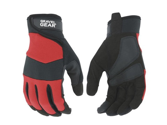 Gravel Gear® Utility Gloves Black/Red with Touchscreen Capability - Choose Size
