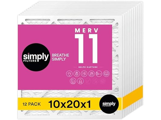 Simply Filters MERV 11, MPR 1000 Air Filter (12 Pack) - HVAC, AC, Furnace, Pleated Air Filter - Choose Size