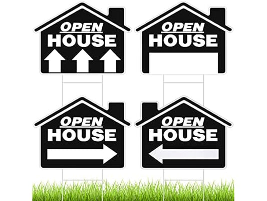 4 PC Open House Signs for Real Estate