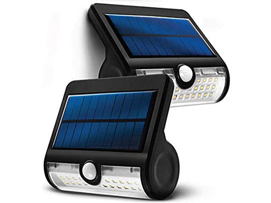 Home Zone Security Motion Sensor Solar Flood Lights, 2-Pack