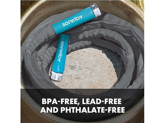 Aqua Joe AJFJH50-58-PRO FiberJacket Non-Expanding Kink-Free Ultra-Lightweight Drinking Water Safe Hose ft, 50-Feet x 5/8-Inch