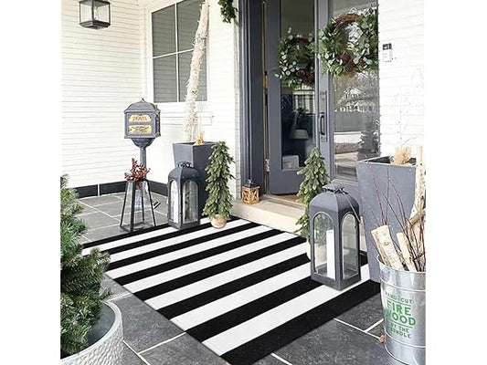 Collive Washable Striped Outdoor Rug