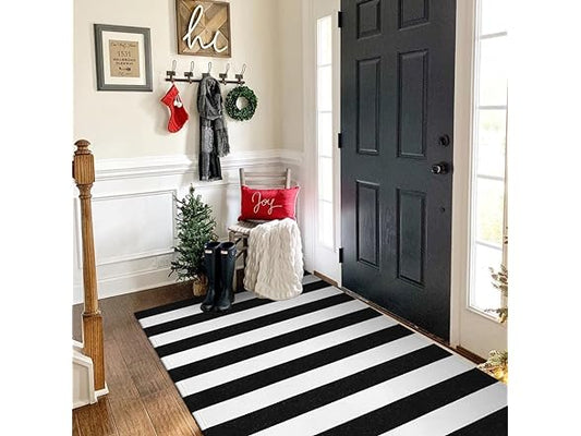 Collive Washable Striped Outdoor Rug