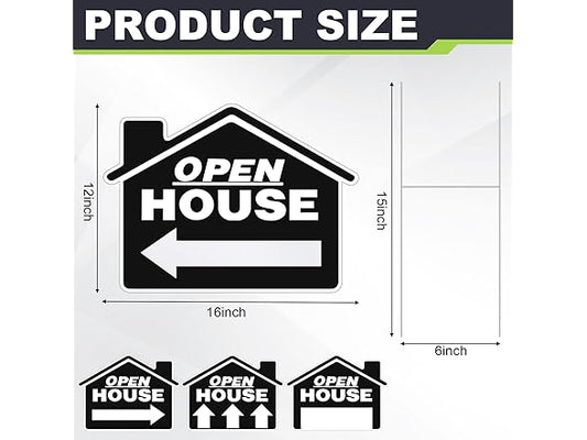 4 PC Open House Signs for Real Estate