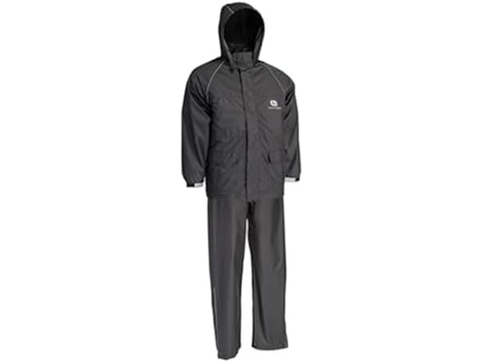 John Deere unisex-adult Black Polyester Rain Suit - Choose Size