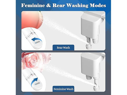 Ultra-Slim Bidet Attachment for Toilet Dual Nozzles Feminine & Rear Wash Bidet Toilet Seat Attachment Non Electric Self Cleaning Fresh Cold Water Toilet Bidets Spray Jet Easy Install
